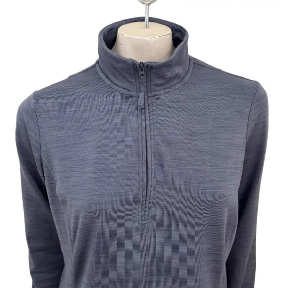 EDDIE BAUER 1/4 Zip Pullover in Lavender Space Dye - Pockets Thumbholes SZ L - Picture 2 of 11